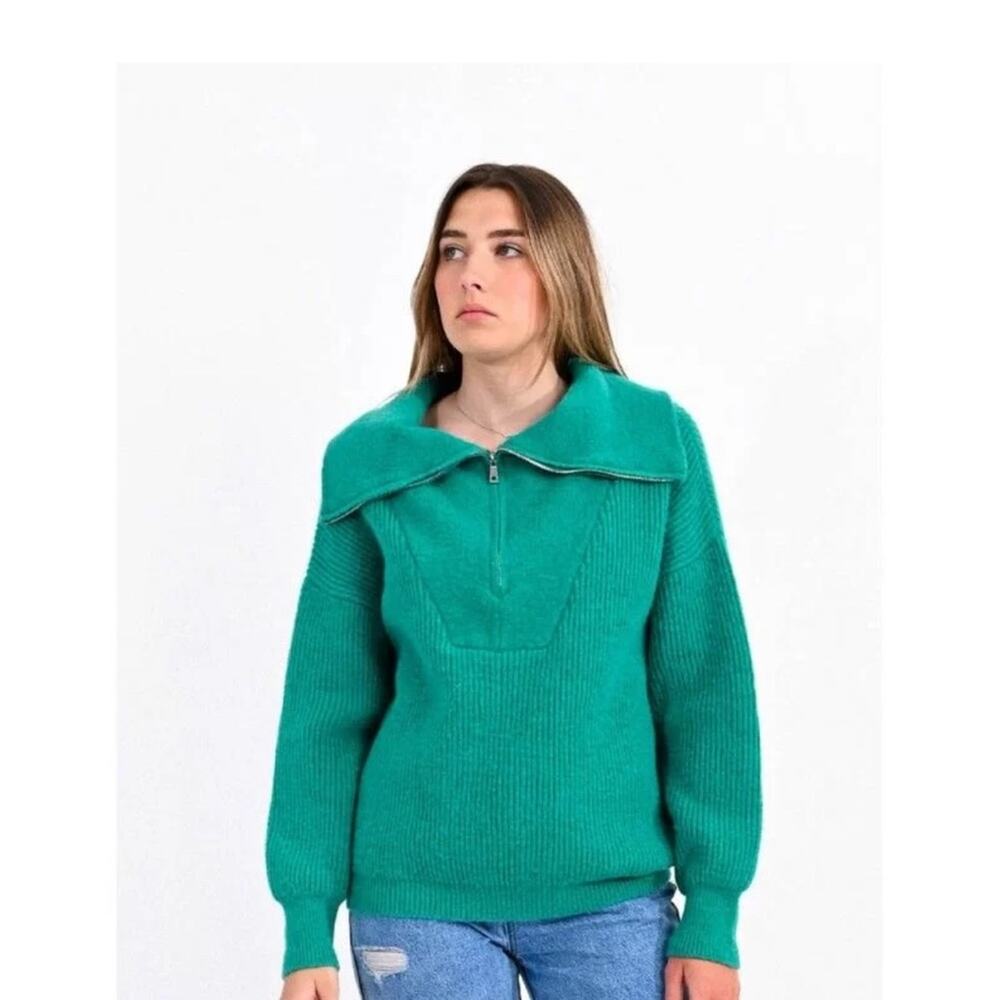 Lili Sidonio x Molly Bracken oversized Zip turtleneck chunky Sweater - Picture 5 of 15